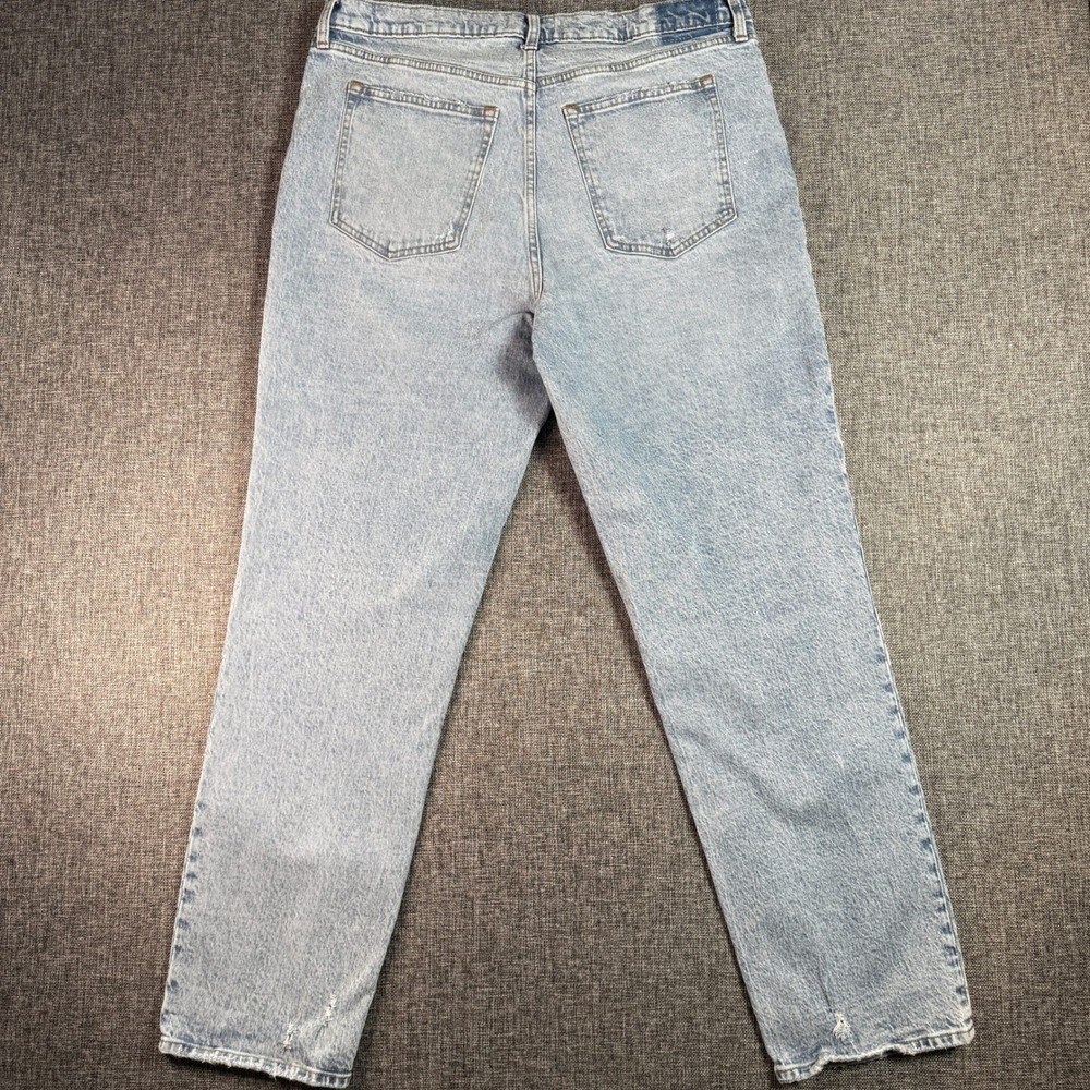 Abercrombie & Fitch 90s Straight Jeans Women 34/18 Light Wash Distressed - Picture 3 of 14